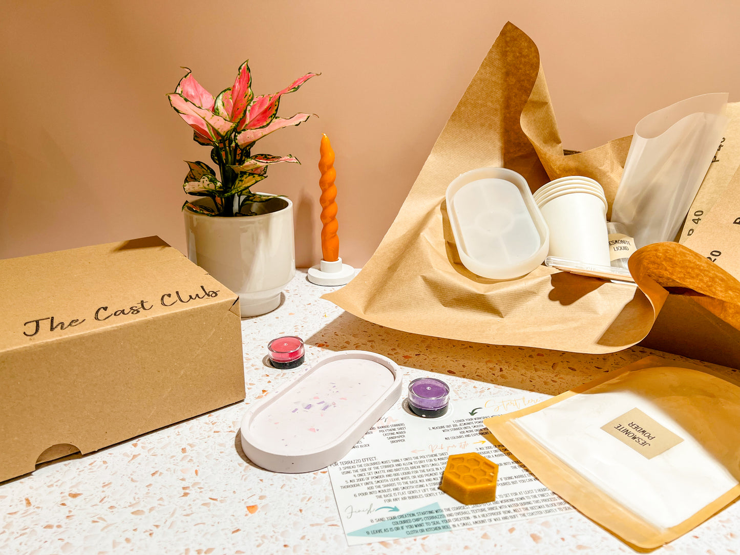Make Your Own Jesmonite Trinket Dish Kit - Adult Craft Kits - Craft Kit Subscription Box
