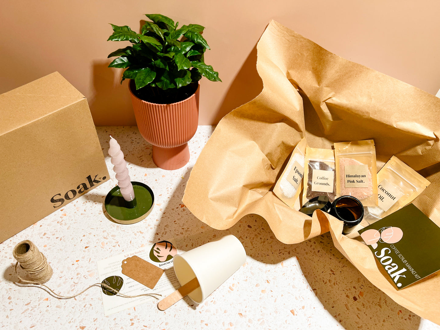Make Your Own Recycled Coffee Scrub - Adult Craft Kits - Craft Kit Subscription Box
